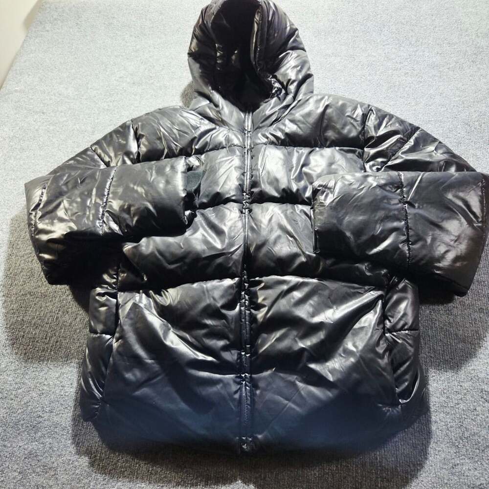 Gap Recycled Puffer Size S Black Hooded Jacket
